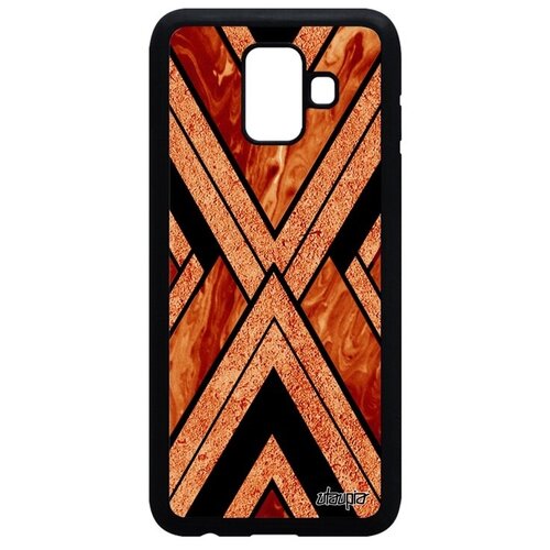 фото Противоударный чехол на телефон // samsung galaxy a6 2018 // "икс-орнамент" стиль геометрический, utaupia, оранжевый