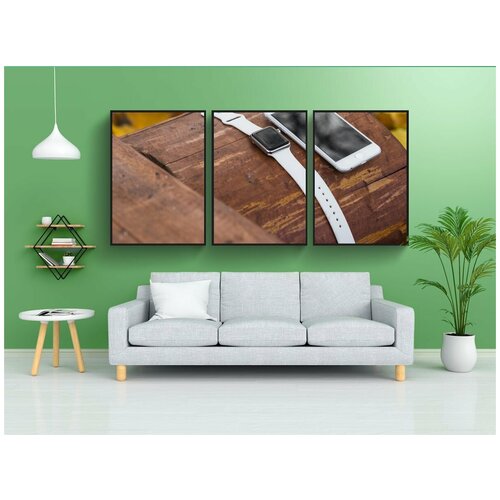 фото Набор модулных постеров для интерьера "iphone, я смотрю, смартфон" 60x90 см. в тубусе, без рамки lotsprints