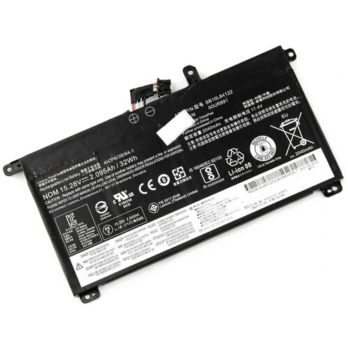 Аккумулятор для ноутбука Lenovo ThinkPad T570 (15.28V 2050mAh) Original p/n: 00UR891, 00UR892, SB10L84122