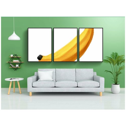 фото Набор модулных постеров для интерьера "банан, мелки, рисование" 60x90 см. в тубусе, без рамки lotsprints