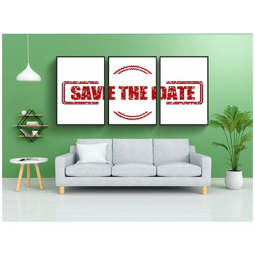 фото Набор модулных постеров для интерьера "встреча, день, время" 60x90 см. в тубусе, без рамки lotsprints