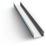 П-образный алюминиевый профиль для установки светодиодной ленты без рассеивателя и заглушек, до 10 мм, серебро, 1000х16х12 мм, IP44 - изображение
