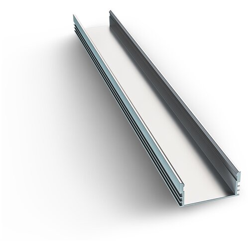 П-образный алюминиевый профиль для установки светодиодной ленты без рассеивателя и заглушек, до 10 мм, серебро, 1000х16х12 мм, IP44