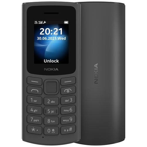 Телефон Nokia 105 4G DS 2021, Dual nano SIM, черный