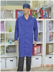 Халат для уроков труда и химии, производитель Фабрика швейных изделий №3, модель М-3, размер 32-34, цвет синий