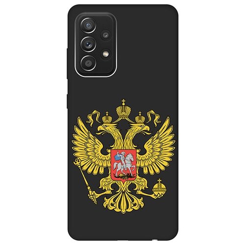 фото Ультратонкий силиконовый чехол-накладка soft touch 3d для samsung galaxy a52 с принтом "герб россии" gosso