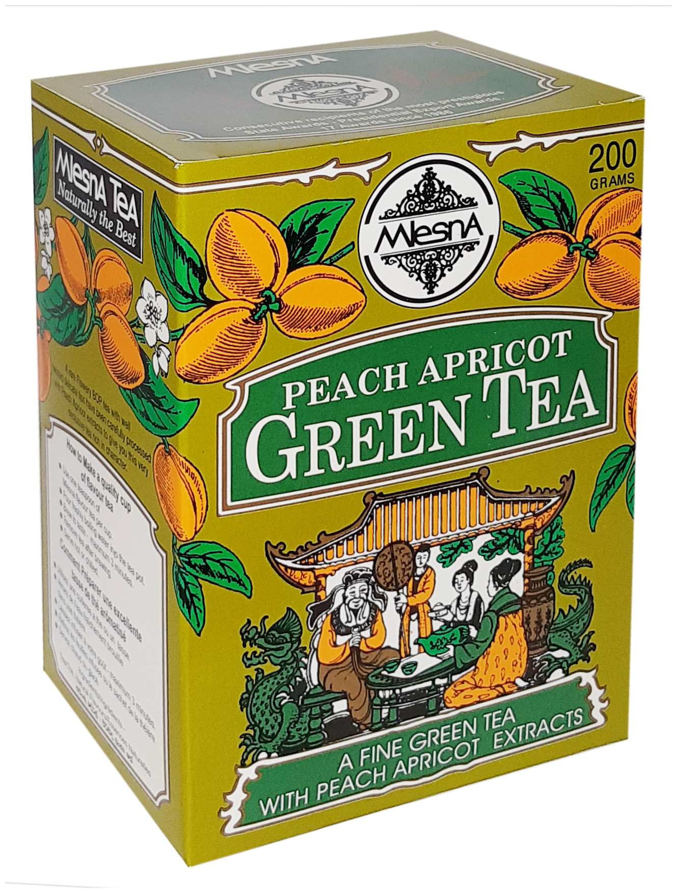 Чай зеленый Mlesna с ароматом персика и абрикоса, листовой 200гр. - фотография № 3