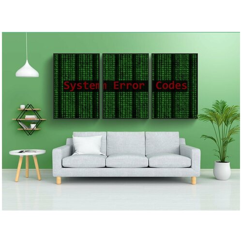 фото Набор модулных постеров для интерьера "system error codes, базы данных, системы" 60x90 см. в тубусе, без рамки lotsprints