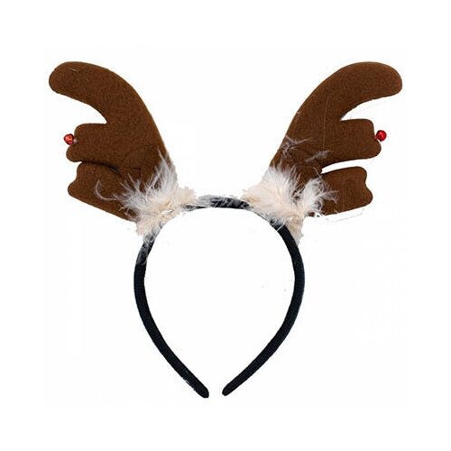 Карнавальный головной убор на Новый год Ободок Рога Оленя, плюш, 1 шт.