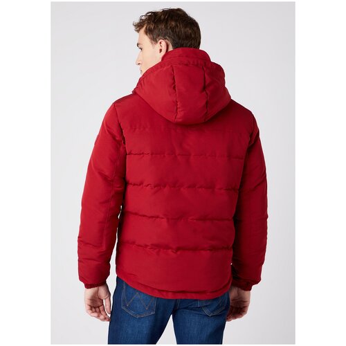 Куртка Wrangler демисезонная, силуэт прямой, капюшон, карманы, размер 4XL, красный
