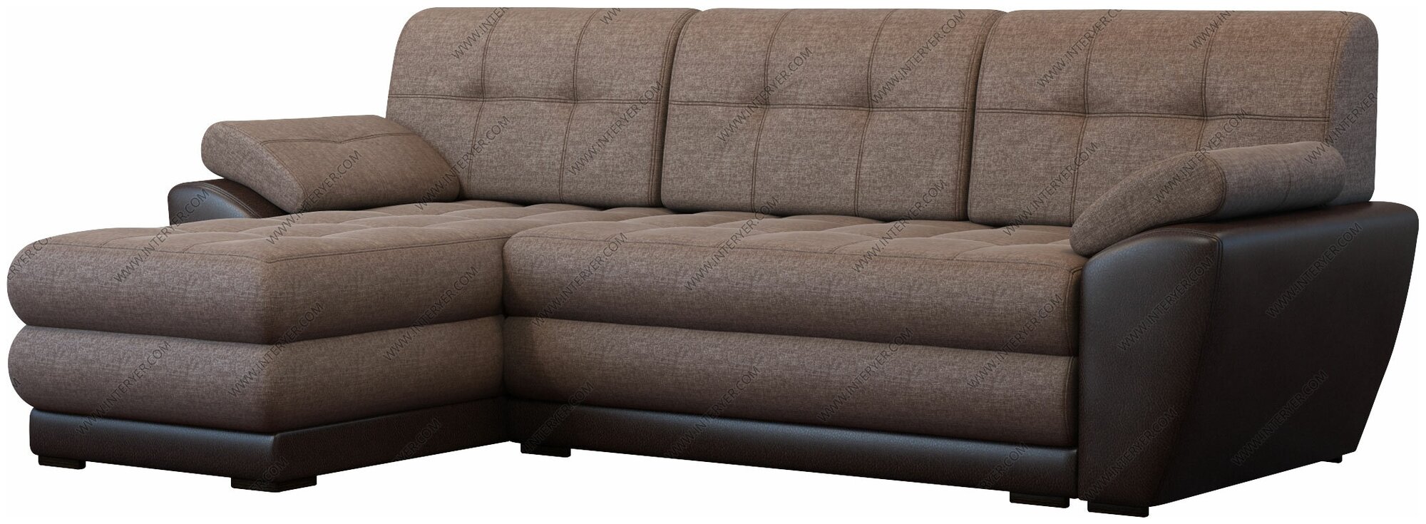 Угловой диван Leticiya А Император-2 (Leticiya) А11 рогожка коричневая