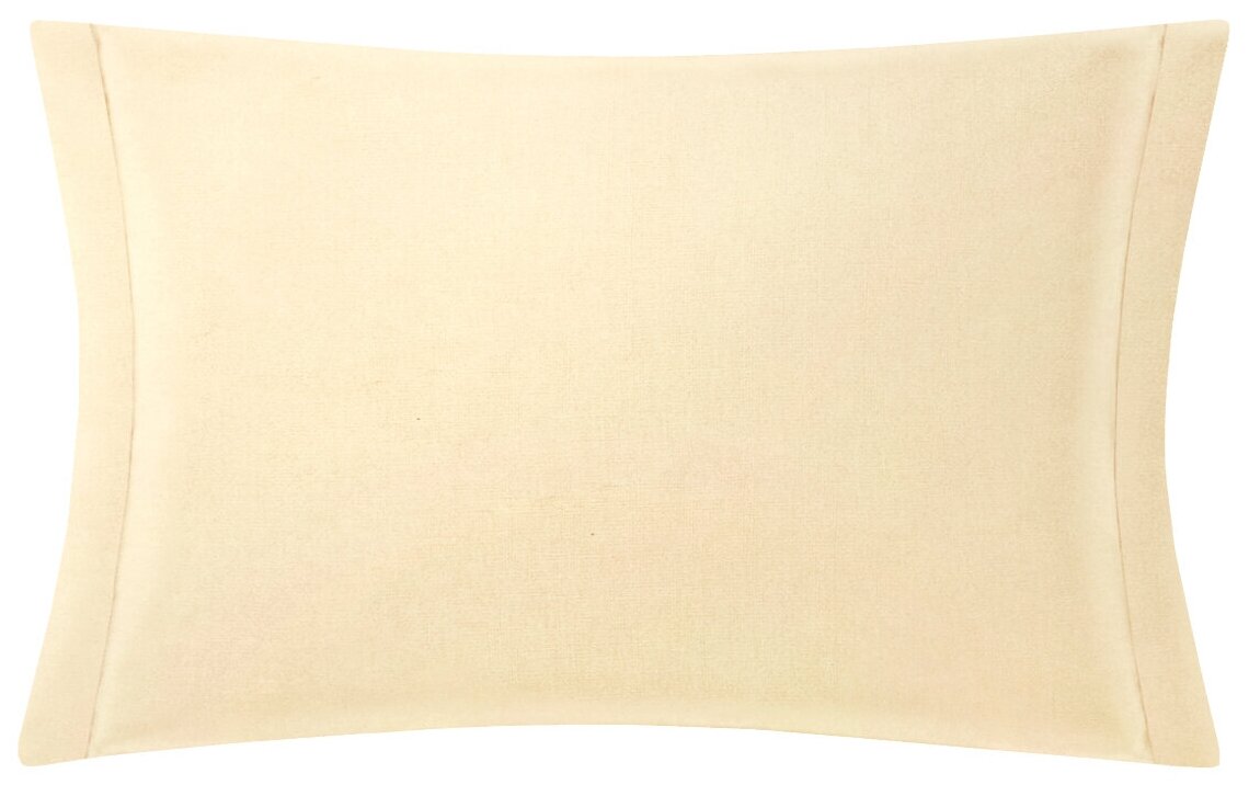 Подушка декоративная со съемным чехлом - наволочкой на молнии T&I Велюр - канвас молочный 30х50 см.
