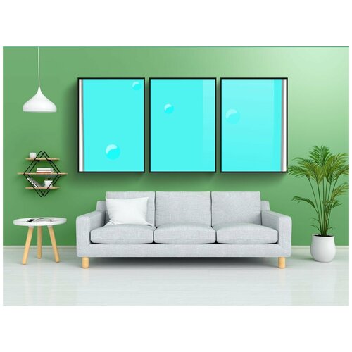 фото Набор модулных постеров для интерьера "вода, стекло, половина" 60x90 см. в тубусе, без рамки lotsprints