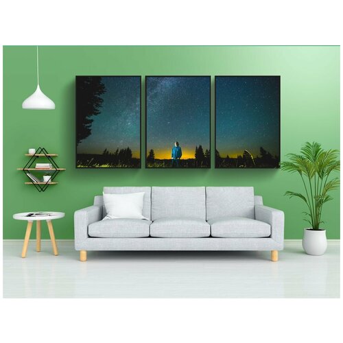 фото Набор модулных постеров для интерьера "звезды, звездное небо, небо" 60x90 см. в тубусе, без рамки lotsprints