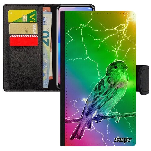 фото Защитный чехол-книжка на телефон // xiaomi redmi note 6 pro // "воробей" домовый стиль, utaupia, цветной