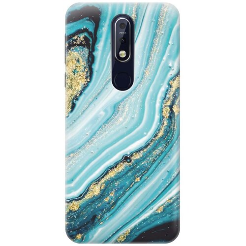 фото Gosso ультратонкий силиконовый чехол-накладка для nokia 7.1 (2018) с принтом "green marble"