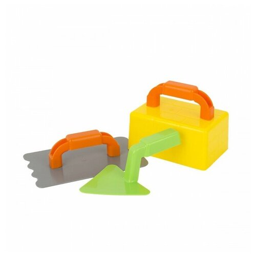 СТРОМ Строитель У996, желтый/зеленый/серый игра детский песочный набор строитель