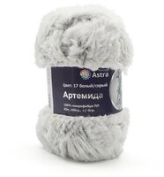 Пряжа Astra Premium 'Артемида' 100гр. 60м (100% микрофибра ПЛ) (17 белый/серый), 3 шт