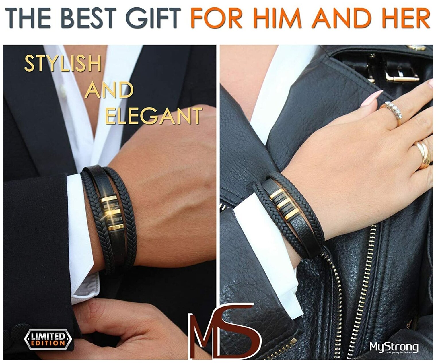 Плетеный браслет MyStrong. The best is in your hands MYSTRONG - Gold Charms, металл