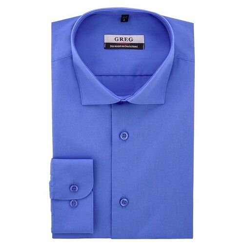 Рубашка мужская длинный рукав GREG 230/139/AZ/Z, Полуприталенный силуэт / Regular fit, цвет Голубой, рост 174-184, размер ворота 45