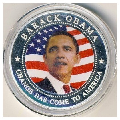 (2009) Монета Либерия 2009 год 5 долларов "Барак Обама" Серебрение PROOF