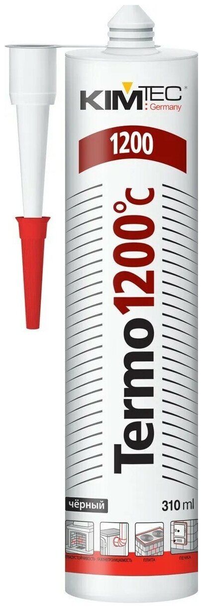 фото Герметик термостойкий KIM TEC Termo 1200C, черный, 310 мл