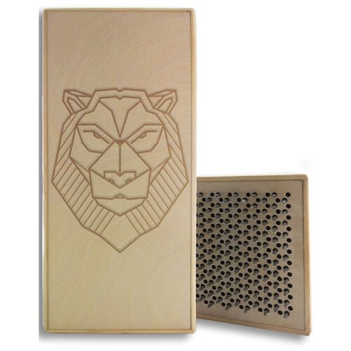 фото Доска садху черная животные - 10, размер 31x14, шаг гвоздей 10 мм чакра