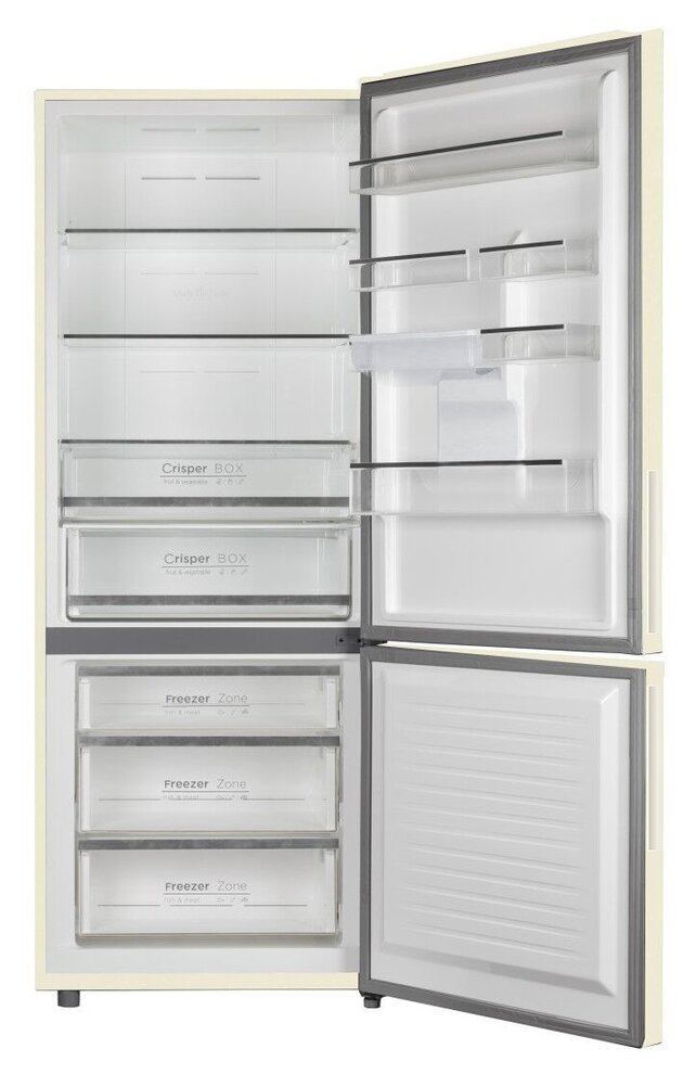 Холодильник ASCOLI ADRFY460DWE двухкамерный бежевый - фотография № 2