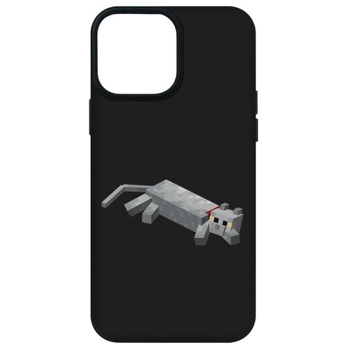 Чехол-накладка Krutoff Soft Case Minecraft-Кошка для Apple iPhone 13 Pro Max черный чехол накладка krutoff soft case minecraft алекс для apple iphone 11 черный