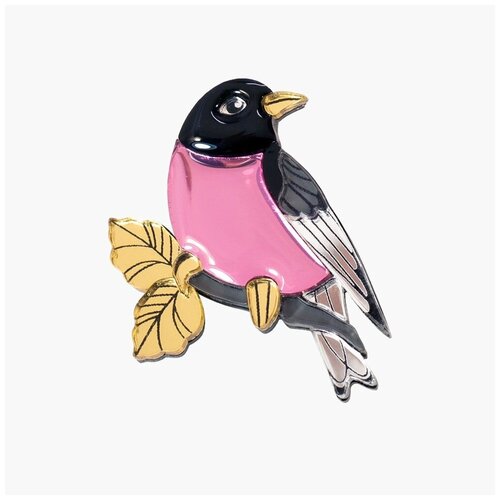 Брошь Розовый Робин/Pink Robin, brooch, рink