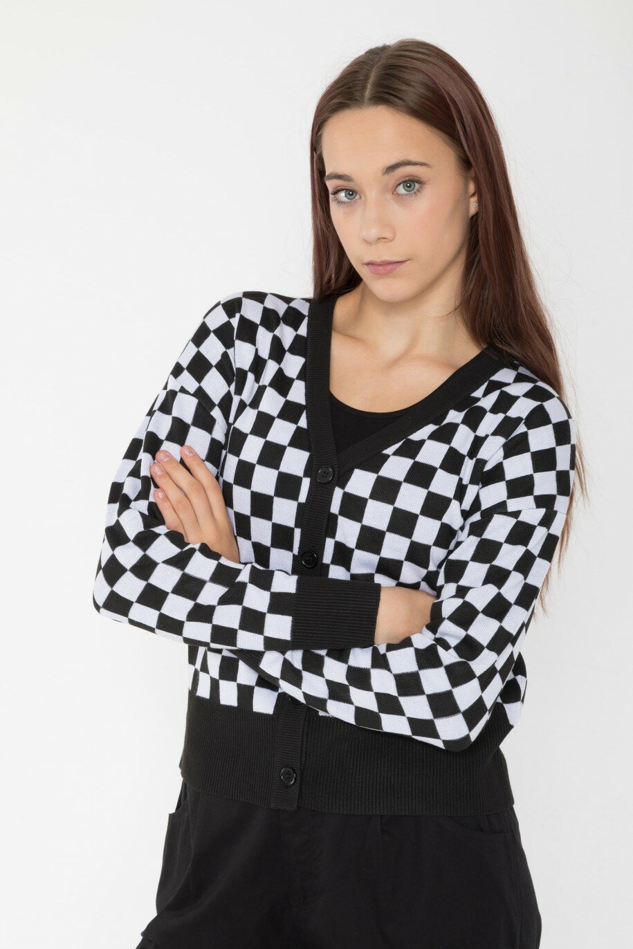 Кардиган Reporter Young, размер 158, черно-белый — фото 1