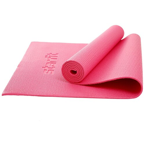 фото Коврик для йоги и фитнеса core fm-101 173x61, pvc, розовый, 0,6 см starfit
