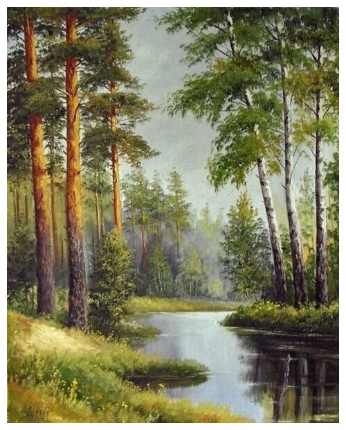 Картина по номерам Paintboy VA-0312 Река в лесу 40х50см