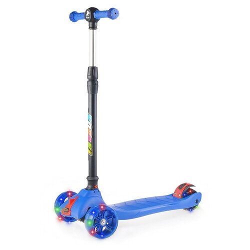 фото Самокат-кикборд oubaoloon колеса светятся в движении, синий, в коробке (m8801-2)