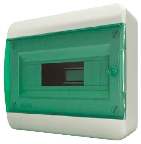 Щит навесной 12 мод. IP41, прозрачная зеленая дверца BNZ 40-12-1