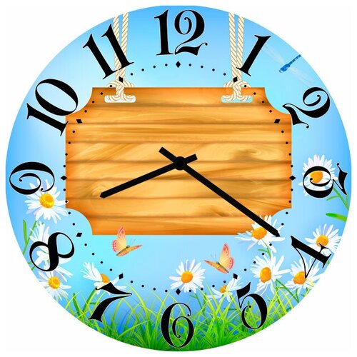 фото Svs настенные часы svs 3502779 цветочки и деревяшка