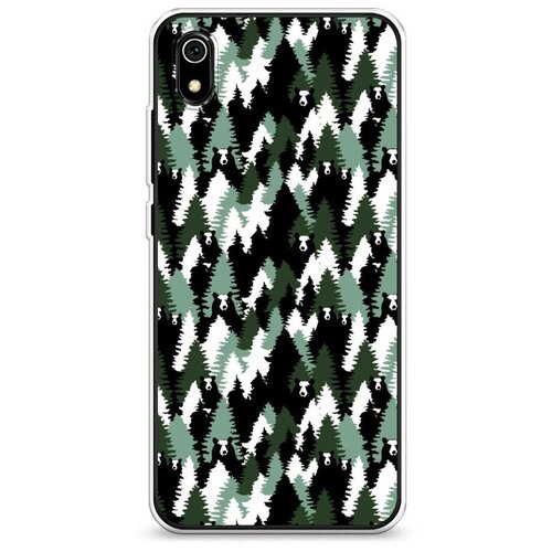 фото Силиконовый чехол "медвежий камуфляж" на xiaomi redmi 7a / сяоми редми 7а case place