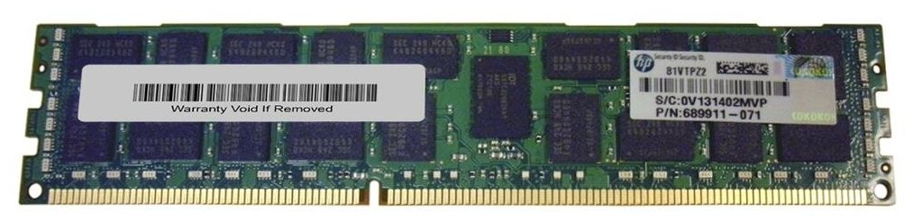 689911-071 Модуль памяти HP 8GB Оперативная память HP 8GB 2Rx4 PC3-12800R-11 Kit