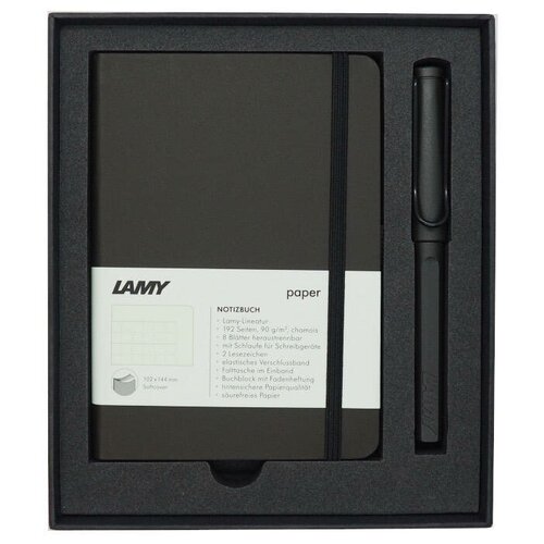 Набор роллер LAMY Safari, Умбра + Записная книжка, твердый переплет, А6, умбра