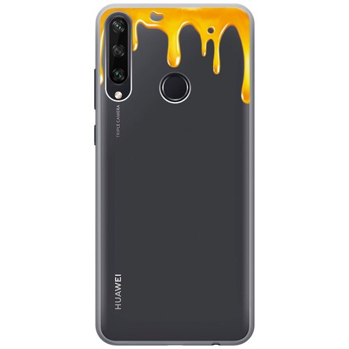 фото Силиконовый чехол на huawei y6p / хуавей у6р с 3d принтом "honey" прозрачный gosso
