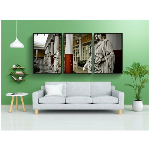 фото Набор модулных постеров для интерьера "греческий, статуя, архитектуры" 60x90 см. в тубусе, без рамки lotsprints