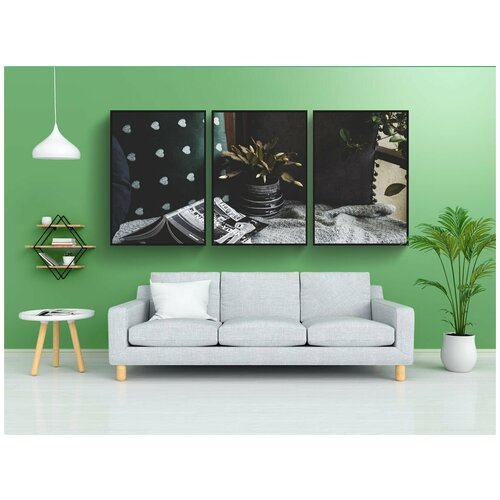 фото Набор модулных постеров для интерьера "натюрморт, уютная, подушка" 60x90 см. в тубусе, без рамки lotsprints