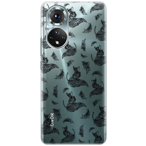 Силиконовый чехол с принтом Foxes and feathers для Huawei Nova 9 / Honor 50 / Хонор 50 / Хуавей Нова 9 чехол книжка на honor 50 huawei nova 9 хонор 50 хуавей нова 9 с 3d принтом chick with knife золотистый