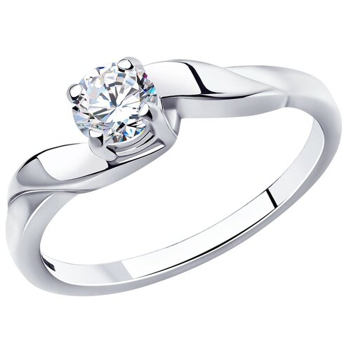 Кольцо для помолвки из родированного серебра 94010011 17 SOKOLOV   