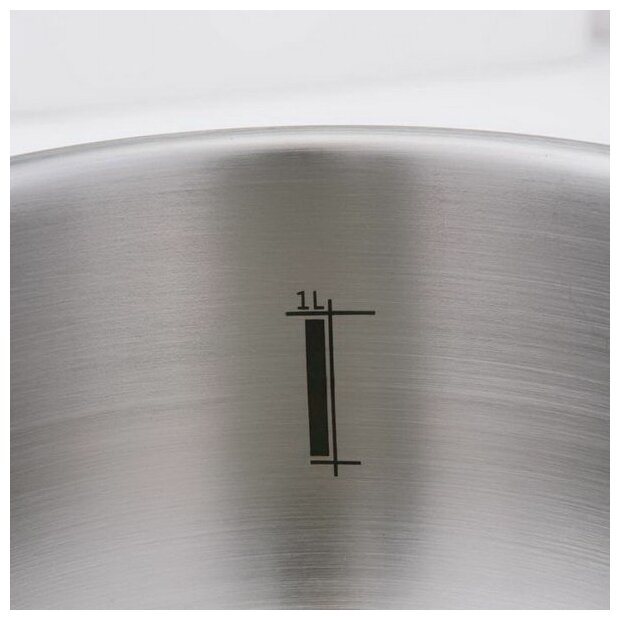 Ковш НМП "Vivo" из нержавеющей стали для всех типов плит со стеклянной крышкой, 1,5л - фотография № 14