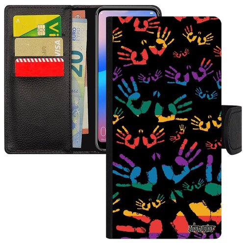 фото Красивый чехол книжка на смартфон // samsung galaxy a50 // "отпечаток ладони" rasta след, utaupia, цветной