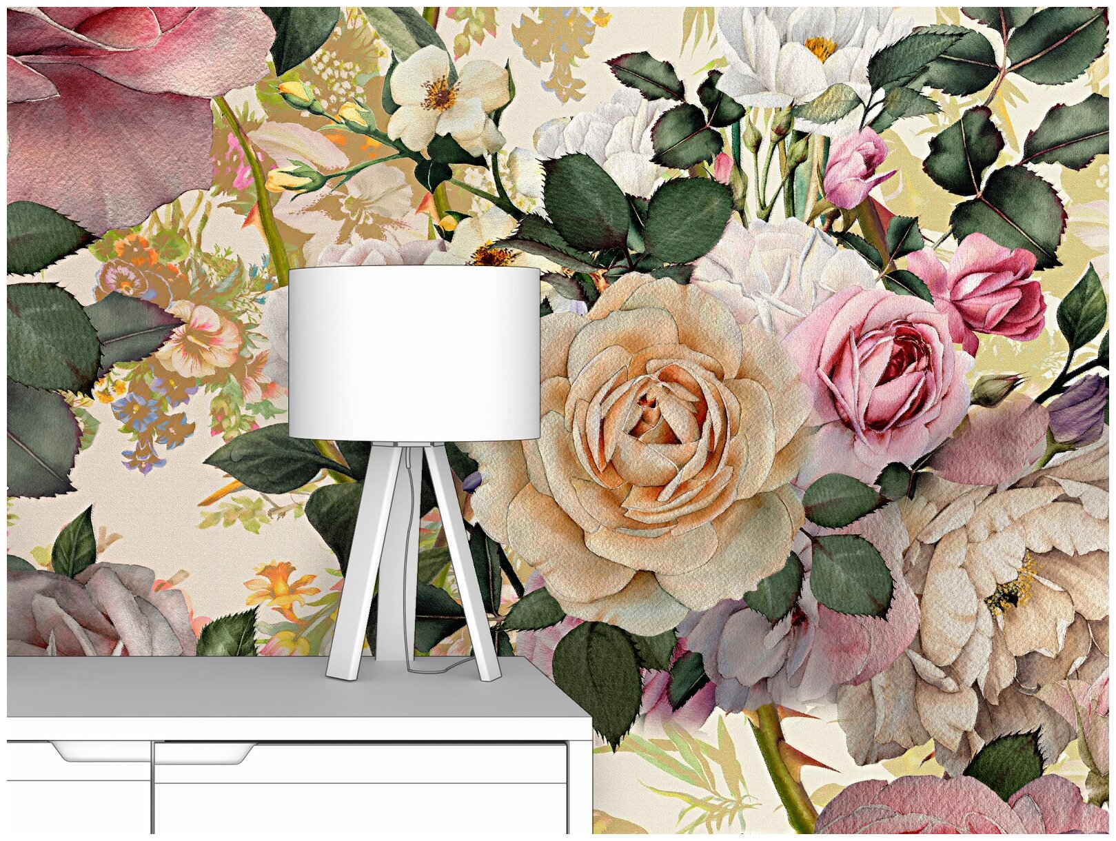 Фотообои на стену первое ателье "Разноцветные розы" 150х100 см (ШхВ), флизелиновые Premium - фотография № 2