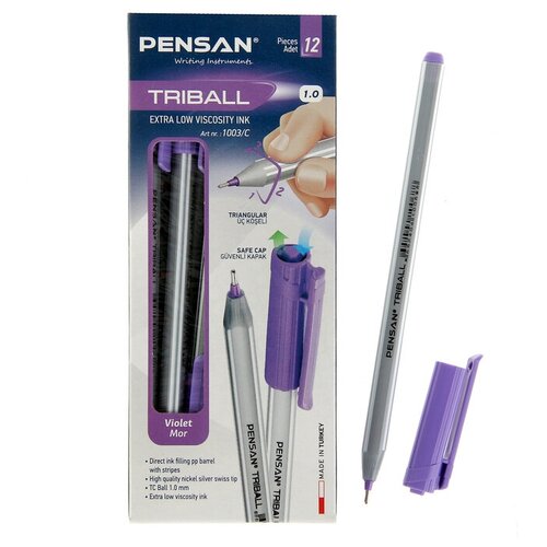 Pensan Ручка шариковая масляная Pensan "Triball", чернила фиолетовые, узел 1 мм, линия письма 0,5 мм, трехгранная