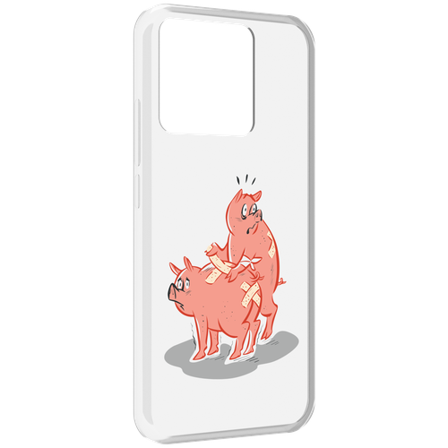 Чехол MyPads свинки-с-пластырями для Xiaomi Redmi 10A задняя-панель-накладка-бампер чехол mypads свинки с пластырями для xiaomi redmi k60 задняя панель накладка бампер