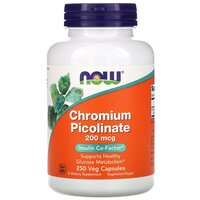 Капсулы NOW Chromium Picolinate, 190 г, 200 мкг, 250 шт.